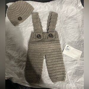 Handmade Crocheted Newborn Baby Outfit